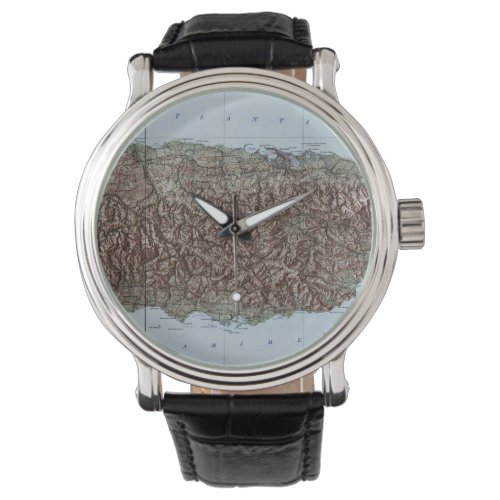 Vintage Map of Puerto Rico 1952 Watch