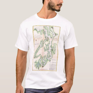 Vintage Map of Puget Sound Washington Coast (1867) T-Shirt