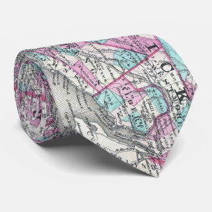 Vintage Map of Quebec and New Brunswick (1870) Neck Tie