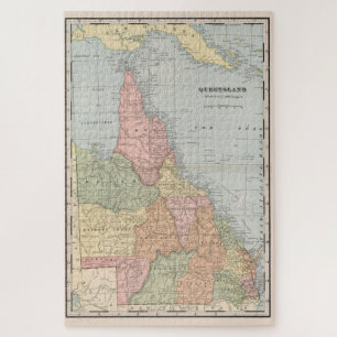 Vintage Map of Queensland Australia (1901) Jigsaw Puzzle