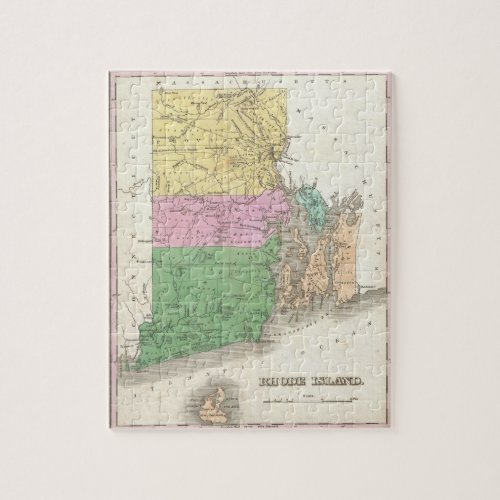 Vintage Map of Rhode Island 1827 Jigsaw Puzzle