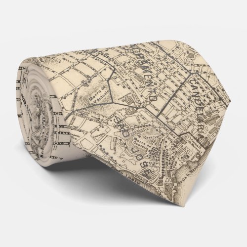 Vintage Map of Rio de Janeiro Brazil 1896 Tie