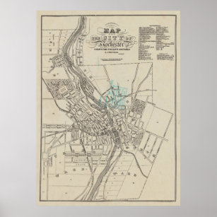 Vintage Map of Rochester NY (1838) Poster