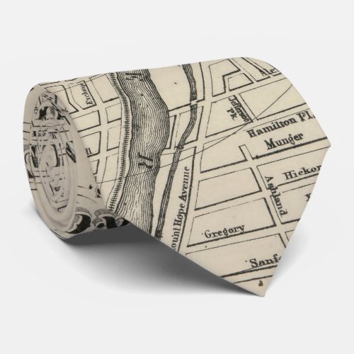 Vintage Map of Rochester NY 1872 Neck Tie