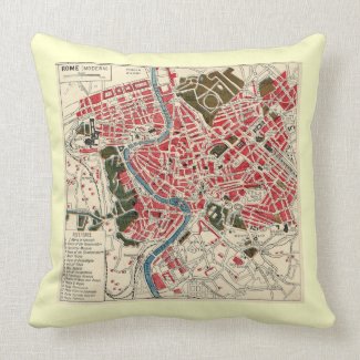 Vintage Map of Rome throwpillow