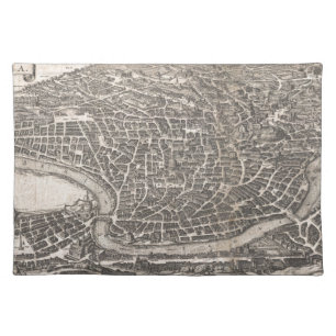 Vintage Map of Rome Italy (1652) Cloth Placemat