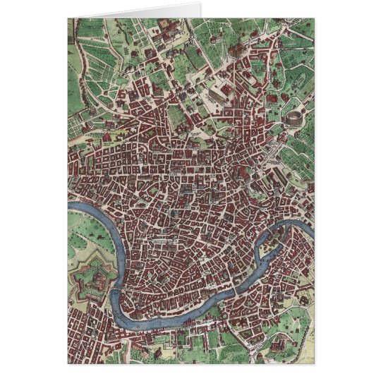 Vintage Map of Rome Italy (1721) Card