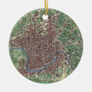 Vintage Map of Rome Italy (1721) Ceramic Ornament