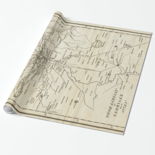 Vintage Map Of Rome Italy 1821 Wrapping Paper