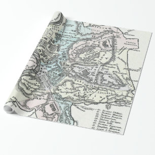 Vintage Map of Rome Italy (1862) Wrapping Paper