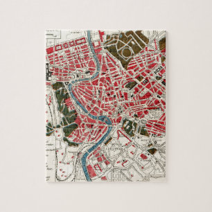 Vintage Map of Rome, Italy. Jigsaw Puzzle