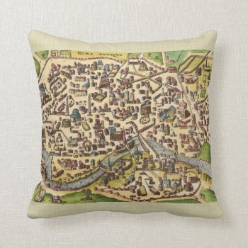 Vintage Map Of Rome Italy Throw Pillow by PNGDesign at Zazzle