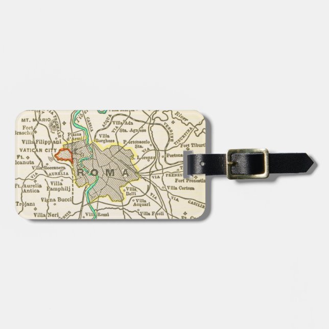 Vintage Map of ROME Luggage Tag (Front Horizontal)