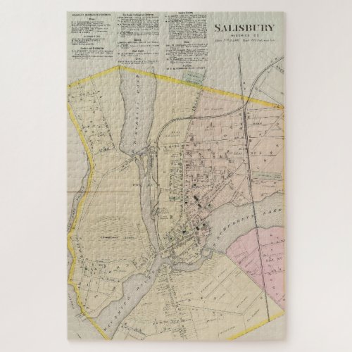 Vintage Map of Salisbury MD 1877 Jigsaw Puzzle