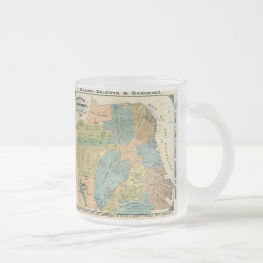 Vintage Map of San Francisco (1890) Frosted Glass Coffee Mug