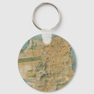 Vintage Map of San Francisco (1915) Keychain