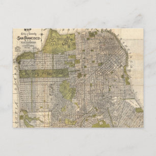 Vintage Map of San Francisco (1932) Postcard