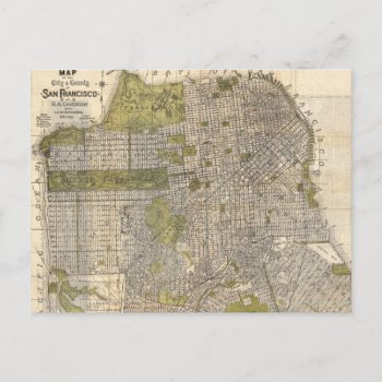 Vintage Map Of San Francisco (1932) Postcard by Alleycatshirts at Zazzle