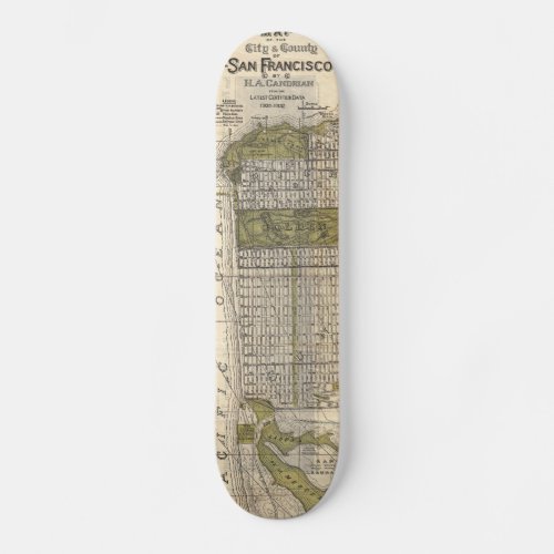 Vintage Map of San Francisco 1932 Skateboard Deck