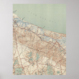 Vintage Map of Sandwich MA (1942) Poster