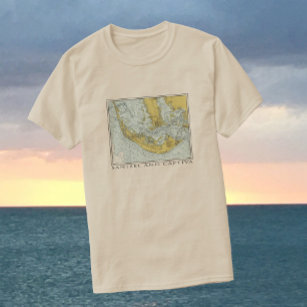 Vintage map of Sanibel Captiva Island Florida T-Shirt