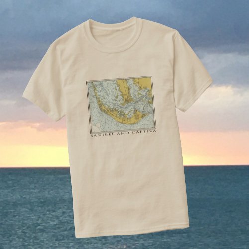 Vintage map of Sanibel Captiva Island Florida T_Shirt