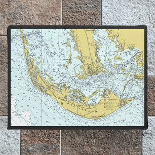 Vintage map of Sanibel Island, Florida Doormat