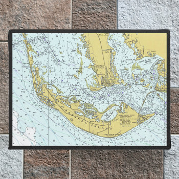 Vintage Map Of Sanibel Island  Florida Doormat by whereabouts at Zazzle