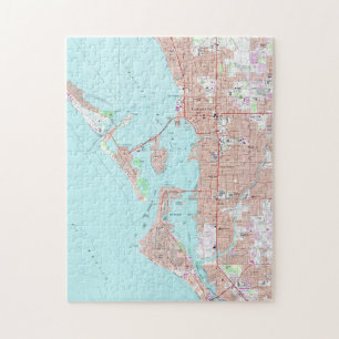 Vintage Map of Sarasota Florida (1973) Jigsaw Puzzle