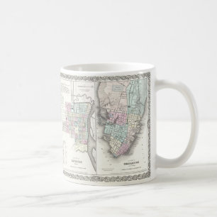 Vintage Map of Savannah and Charleston (1855) Coffee Mug