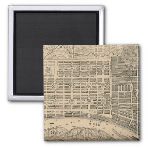 Vintage Map of Savannah Georgia 1818 Magnet