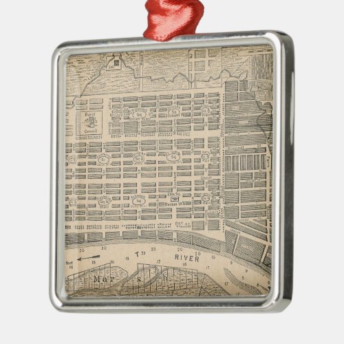 Vintage Map of Savannah Georgia 1818 Metal Ornament