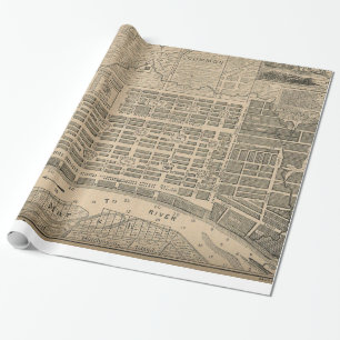 Vintage Map of Savannah Georgia (1818) Wrapping Paper