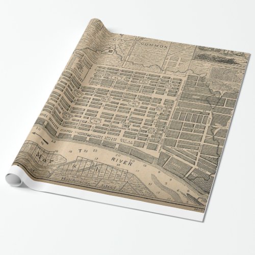 Vintage Map of Savannah Georgia 1818 Wrapping Paper