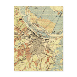 Vintage Map of Savannah Georgia (1942) Postcard