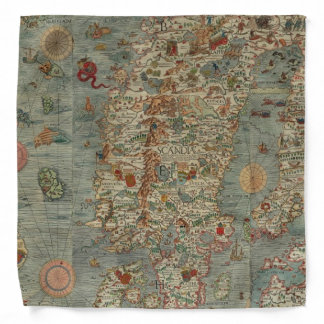 Vintage Map of Scandinavia Bandana