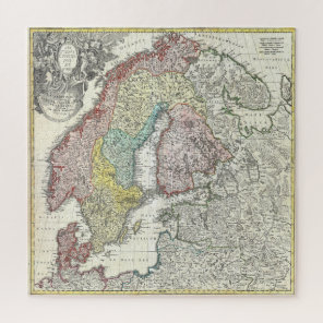 Vintage Map of Scandinavia Jigsaw Puzzle