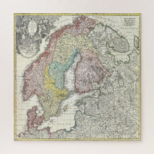 Vintage Map of Scandinavia Jigsaw Puzzle