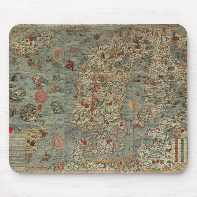 Vintage Map of Scandinavia Mouse Pad (Front)