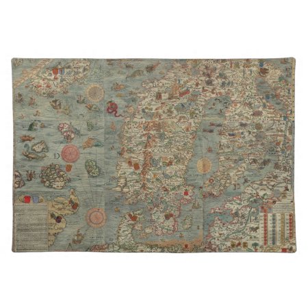 Vintage Map Of Scandinavia Placemat