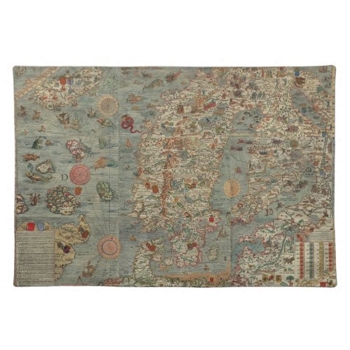 Vintage Map of Scandinavia Placemat