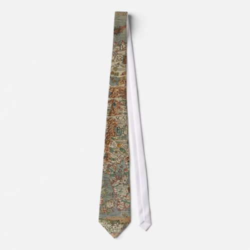 Vintage Map of Scandinavia Tie