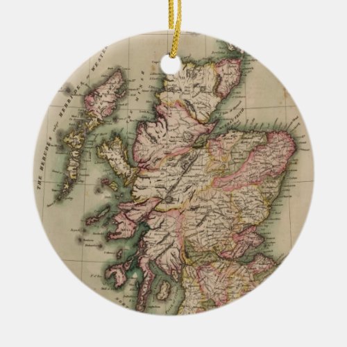 Vintage Map of Scotland 1814 Ceramic Ornament