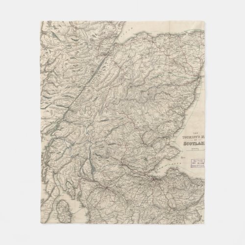 Vintage Map of Scotland 1855 Fleece Blanket