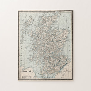 Vintage Map of Scotland (1893) Jigsaw Puzzle