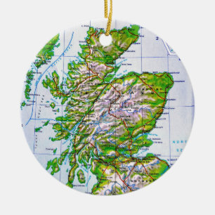 Vintage Map of Scotland Orkney Islands Ceramic Ornament