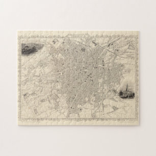 Vintage Map of Sheffield England (1851) Jigsaw Puzzle