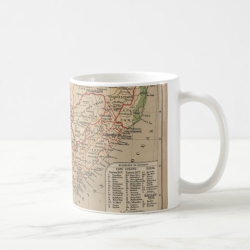 Vintage Map of South Africa 1880 Coffee Mug