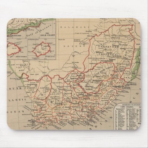 Vintage Map of South Africa 1880 Mouse Pad