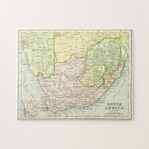 Vintage Map of South Africa 1899 Jigsaw Puzzle